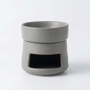 Brûle-parfums céramique mate Gris sur fond blanc
