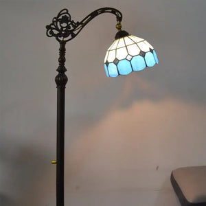 Abat-jour mosaïque bleue vitrail 20cm