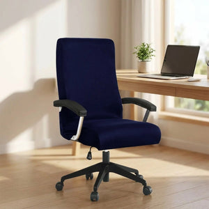 Housse de chaise de bureau extensible bleu foncé