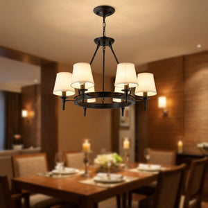 Lustre fer forgé noir 6 lumières