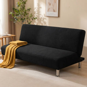 Housse de canapé-lit futon jacquard coloris noir