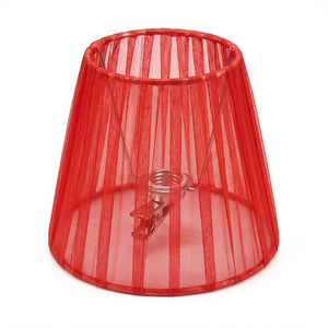 Abat-jour organza rouge clip E14 12cm décoration luminaire