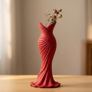 Vase en forme de robe imprimé en 3D coloris rouge