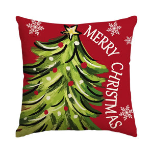 Housse de coussin de Noël motif Sapin aquarelle