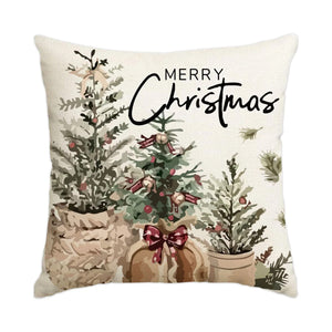 Housse de coussin de Noël motif Sapin en pot