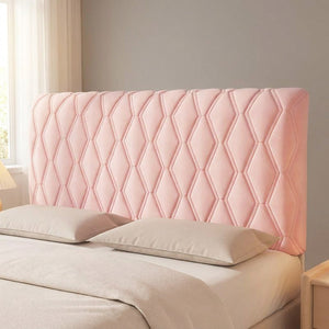 Housse de tête de lit capitonnée en velours couleur rose