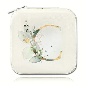 Boîte à bijoux initiale C motif floral