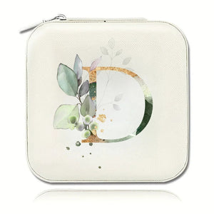 Boîte à bijoux initiale D motif floral