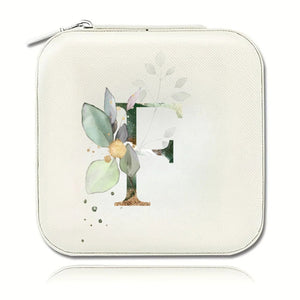 Boîte à bijoux initiale F motif floral