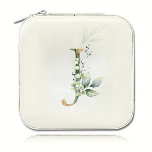 Boîte à bijoux initiale J motif floral