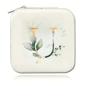 Boîte à bijoux initiale U motif floral