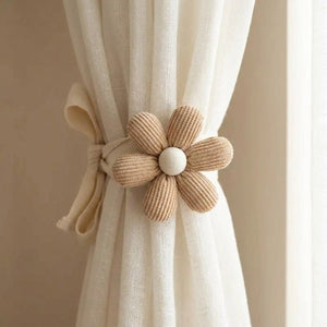 Attache rideau fleur 3D coloris beige