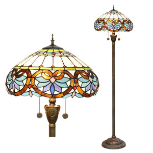 Lampadaire style Tiffany motif Baroque lys
