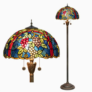 Lampadaire style Tiffany motif Vigne et raisins