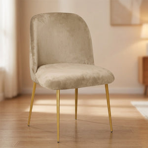 Housse de chaise en velours kaki vue de face