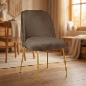 Housse de chaise en velours marron vue de face