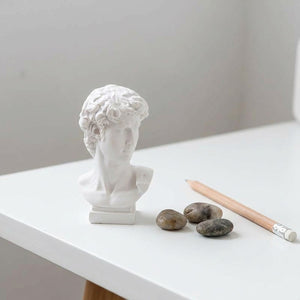 Vase buste antique taille S résine blanche ornement solide sur bureau