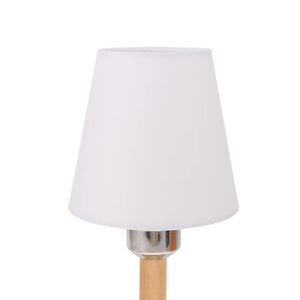 Abat-jour tissu lin couleur blanc vue de face sur fond blanc