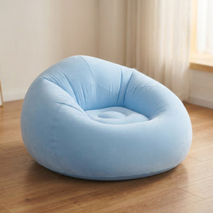 Pouf gonflable fauteuil rond coloris bleu