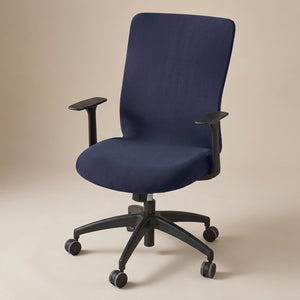 Housse de chaise de bureau couleur bleu foncé