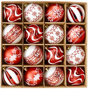 Boules de Noël lot de 16 ornements festifs sapin décoration Modèle 1
