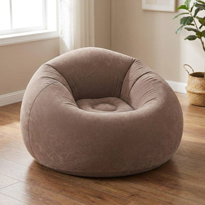 Pouf gonflable fauteuil rond coloris marron
