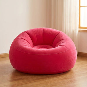 Pouf gonflable fauteuil rond coloris rose foncé