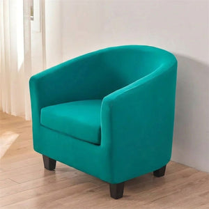 Fauteuil club housse extensible coloris turquoise uni