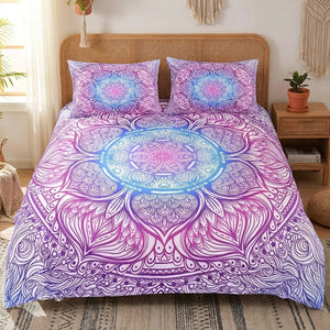 Parure de lit mandala dégradé violet variante coloris