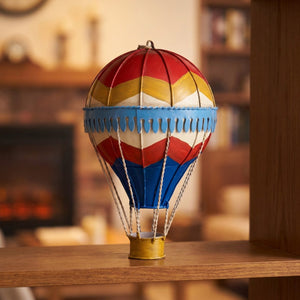Ballon à air chaud Chevron en métal forgé – motif zigzag rouge jaune blanc 11cm
