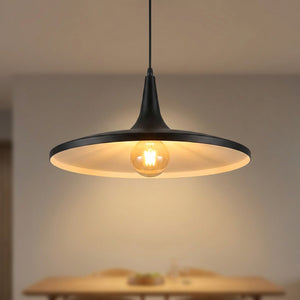 Suspension jardinière lumineuse design nordique noire E27