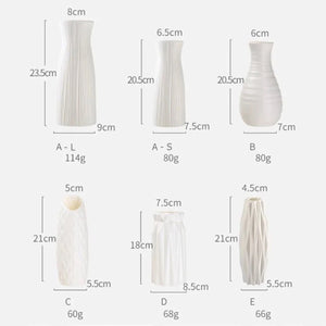 Guide des dimensions des 6 modèles de vases en centimètres hauteur diamètre ouverture et base