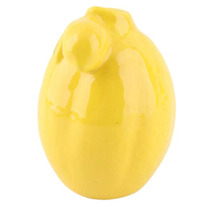 Vase citron décoratif vue de côté fond blanc