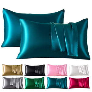 Taie d'oreiller en satin disponible en huit couleurs