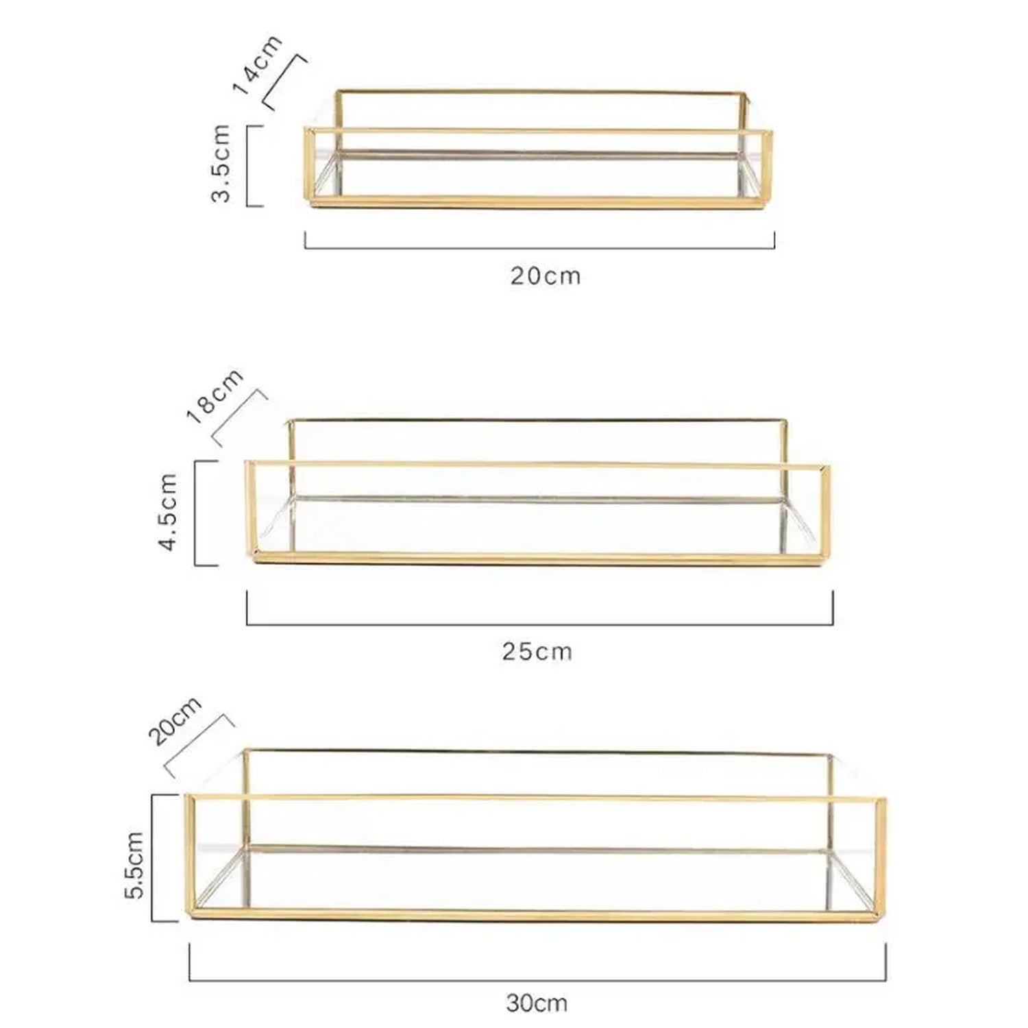 Dimensions du plateau décoratif en trois tailles 20 25 et 30 centimètres