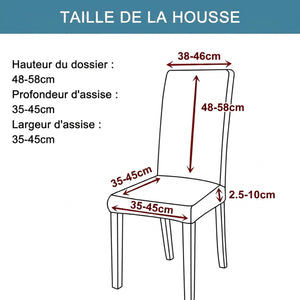 Dimensions de la housse de chaise extensible en centimètres