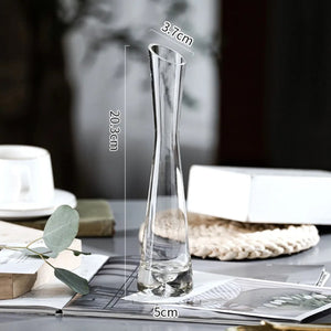 Dimensions du vase soliflore à bouche inclinée en cm