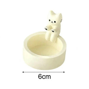 Dimensions du bougeoir chat mignon indiquant 6 cm de largeur