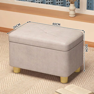 Pouf coffre de rangement coloris Gris avec dimensions 40x26x30cm