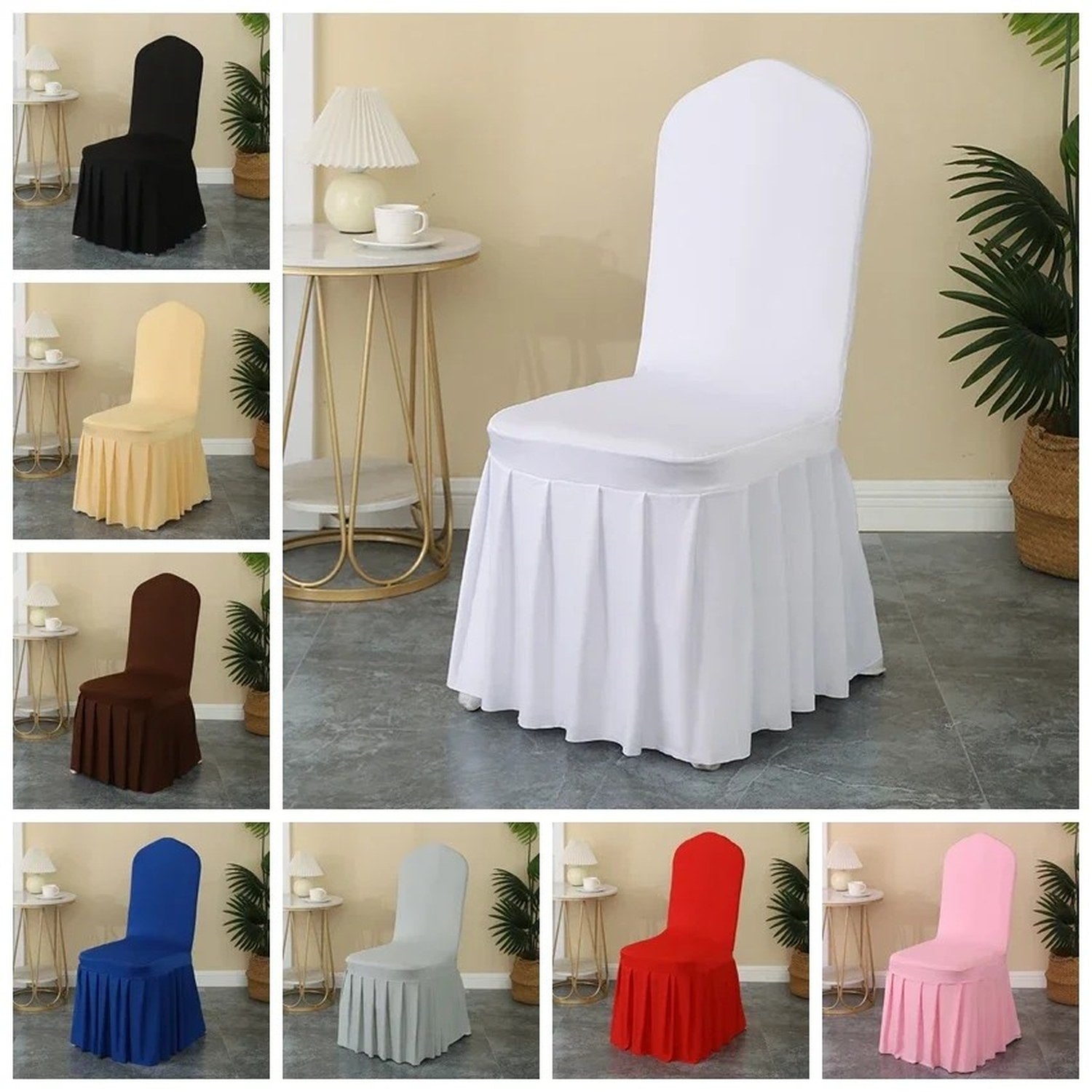 Housse de chaise disponible en plusieurs coloris élégants