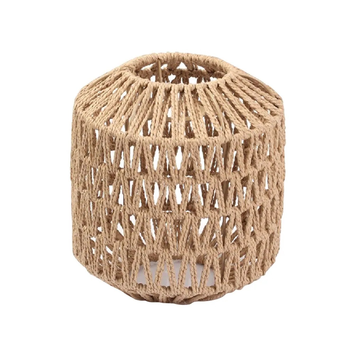 Abat-jour tressé corde style rotin naturel