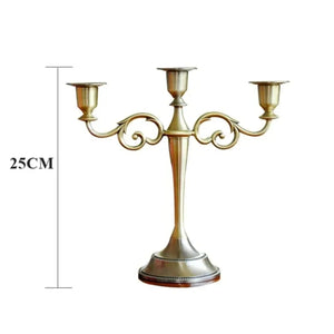 Chandelier arabesque 3 bras bronze métal vintage 25cm