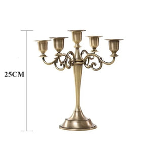 Chandelier arabesque 5 bras bronze métal vintage 25cm