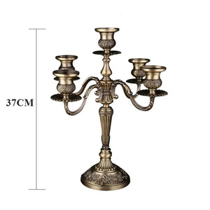 Chandelier baroque 5 bras bronze ciselé roses métal 37cm