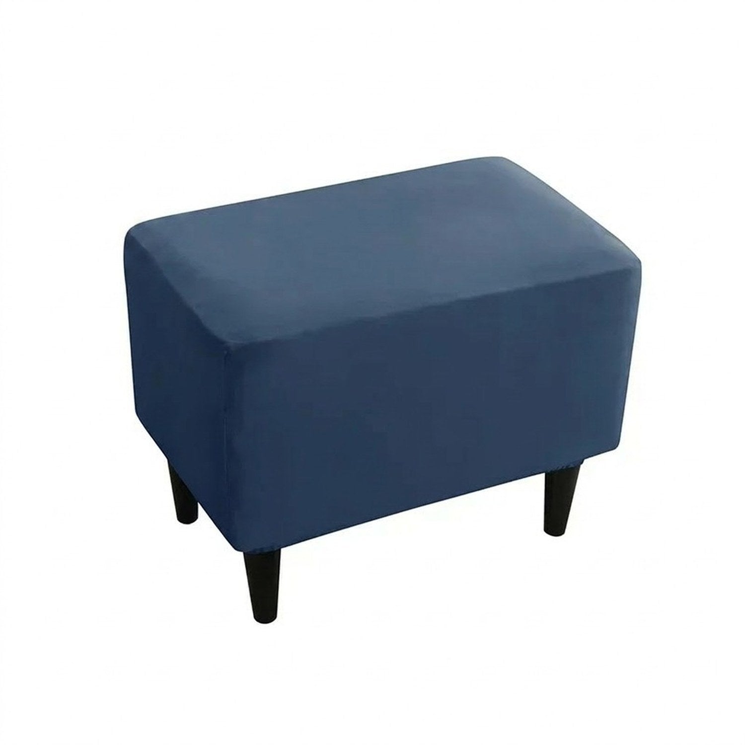 Housse de repose-pieds couleur Bleu foncé posée sur un pouf