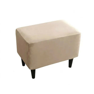 Housse de repose-pieds couleur Terracota posée sur un pouf