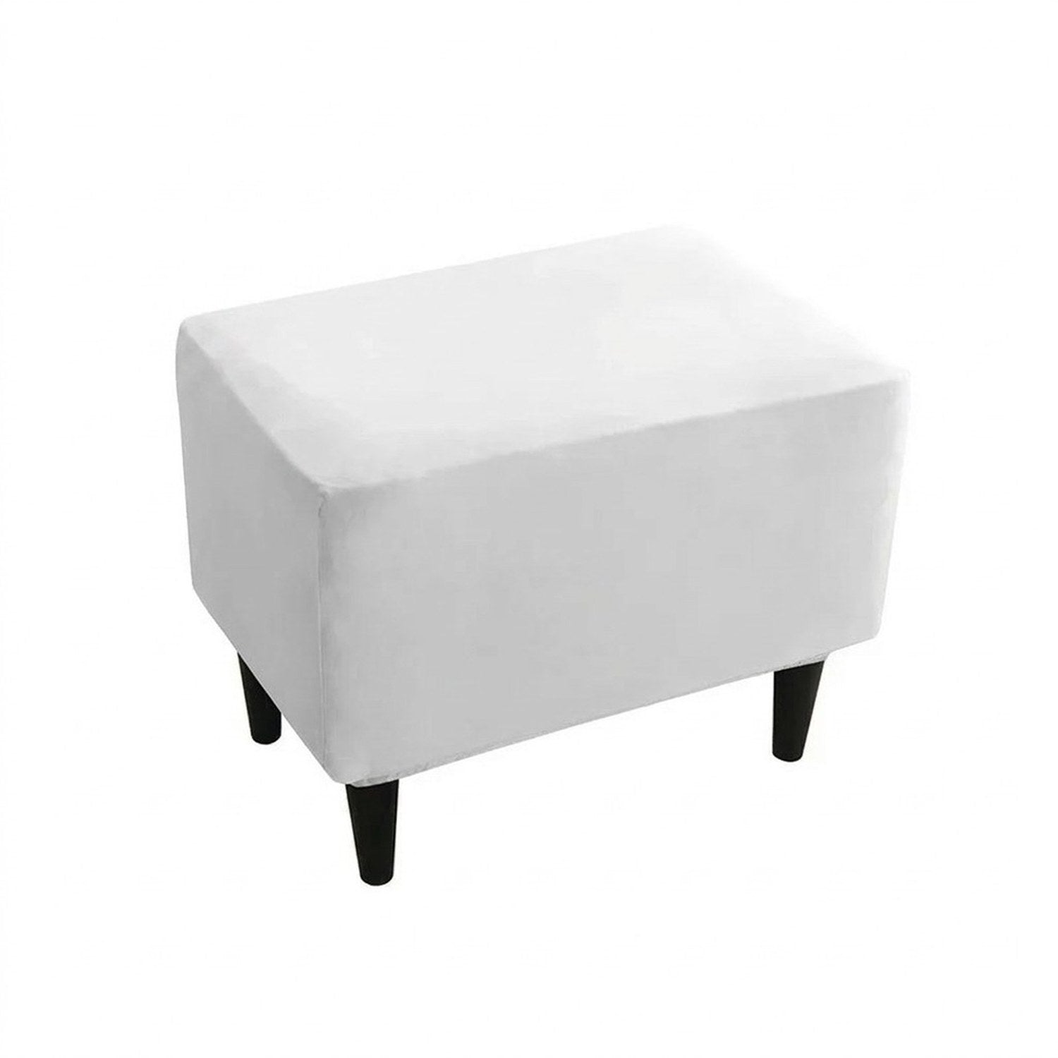 Housse de repose-pieds couleur Argenté posée sur un pouf