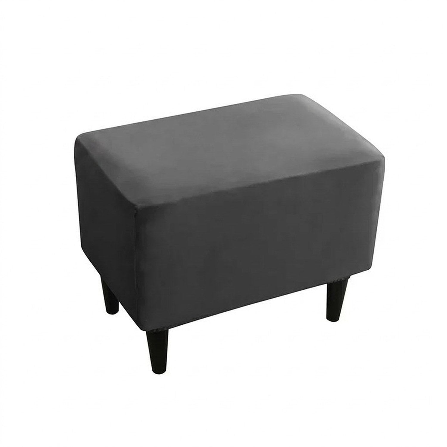 Housse de repose-pieds couleur Noir posée sur un pouf