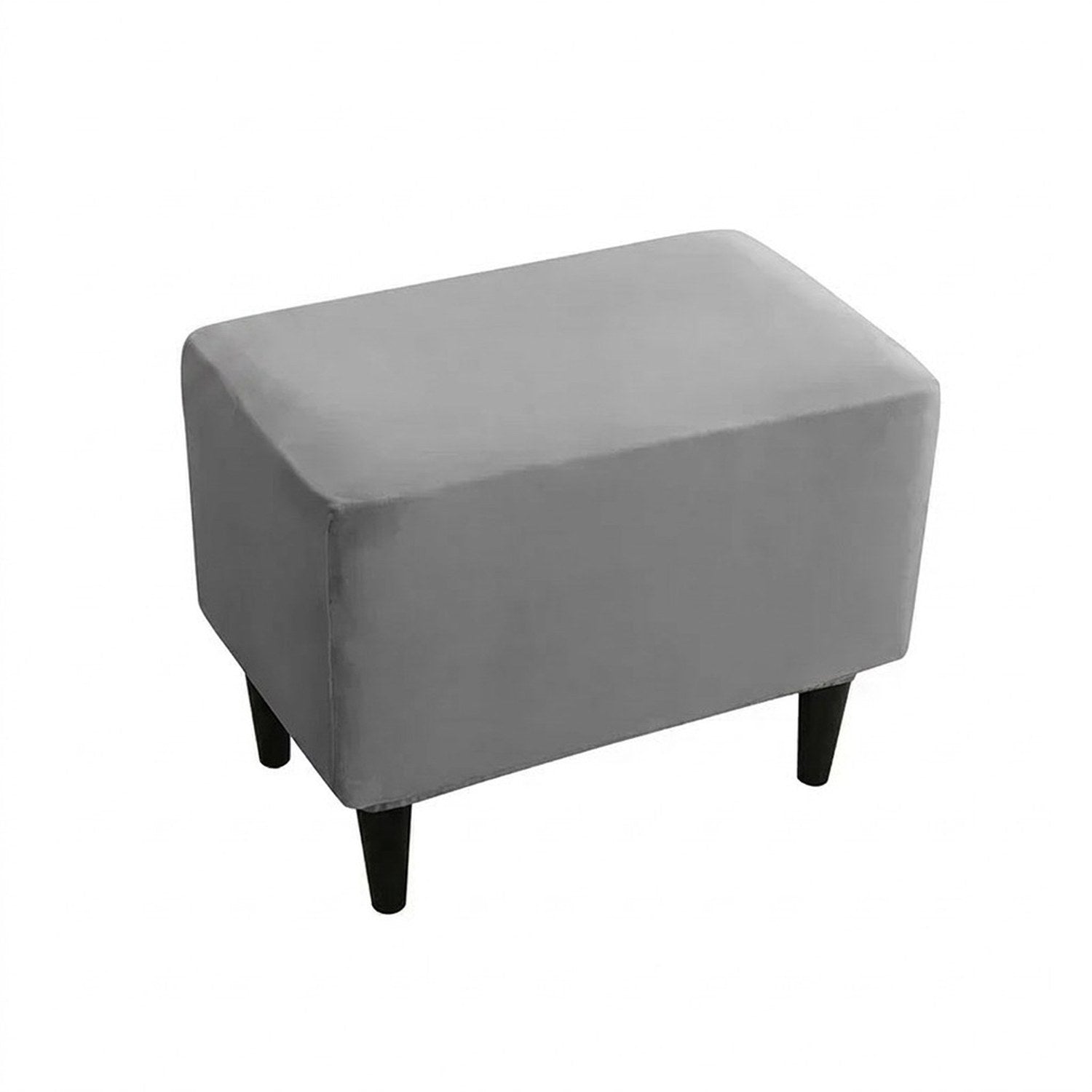 Housse de repose-pieds couleur Gris posée sur un pouf