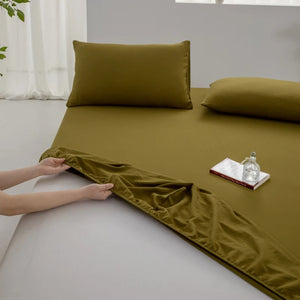 Drap-housse en coton couleur Bronze